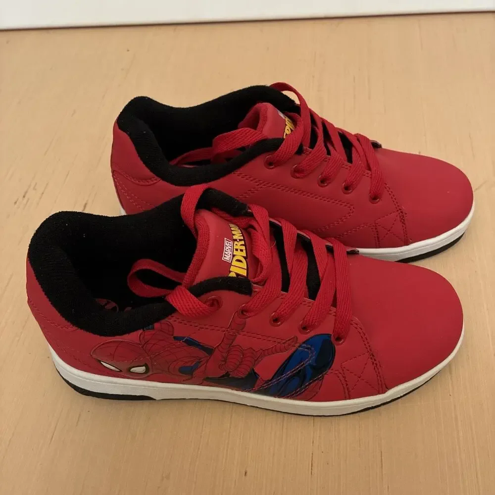 Heelys Youth Kids Size 6 Spider-Man Marvel Wheels Red Skate Sneakers Shoe